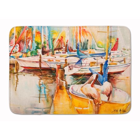Carolines Treasures Sailboat with Pelican Golden Days Machine Washable Memory Foam Mat JMK1042RUG